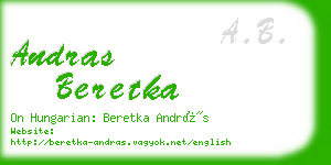 andras beretka business card